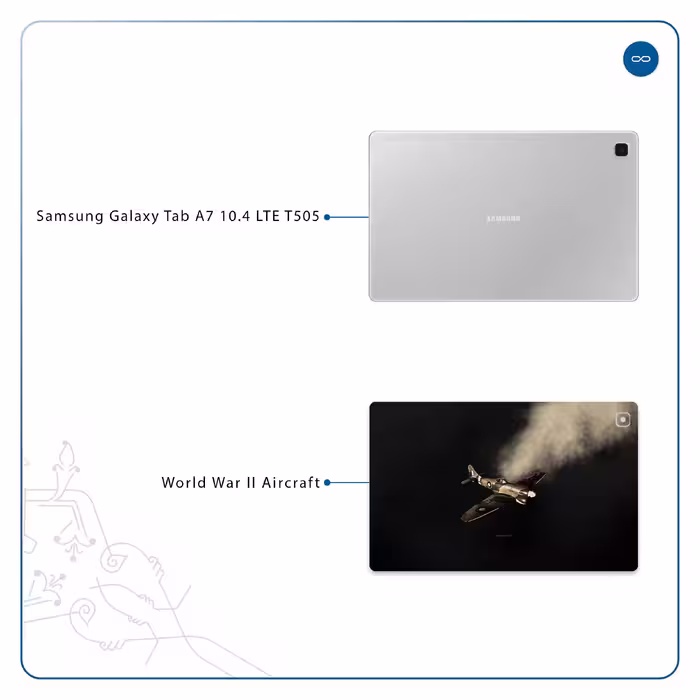 برچسب پوششی ماهوت مدل World War II Aircraft مناسب برای تبلت سامسونگ Galaxy Tab A7 10.4 LTE 2020 T505