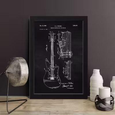تابلو مدل Electric Guitar کدS1646-b