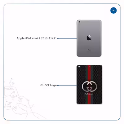 برچسب پوششی ماهوت مدل GUCCI-Logo مناسب برای تبلت اپل iPad mini 2 2013 A1491
