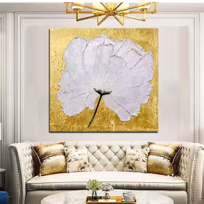 تابلو نقاشی ورق طلا طرح گل کد 0190