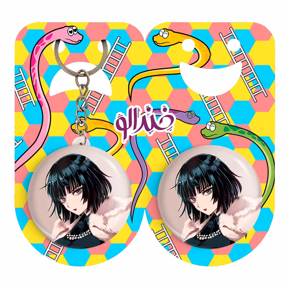 پیکسل خندالو مدل فوبوکی انیمه مرد تک مشتی کد 11400 به همراه جاکلیدی