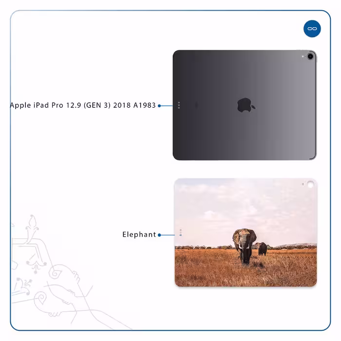 برچسب پوششی ماهوت مدل Elephant مناسب برای تبلت اپل iPad Pro 12.9 (GEN 3) 2018 A1983