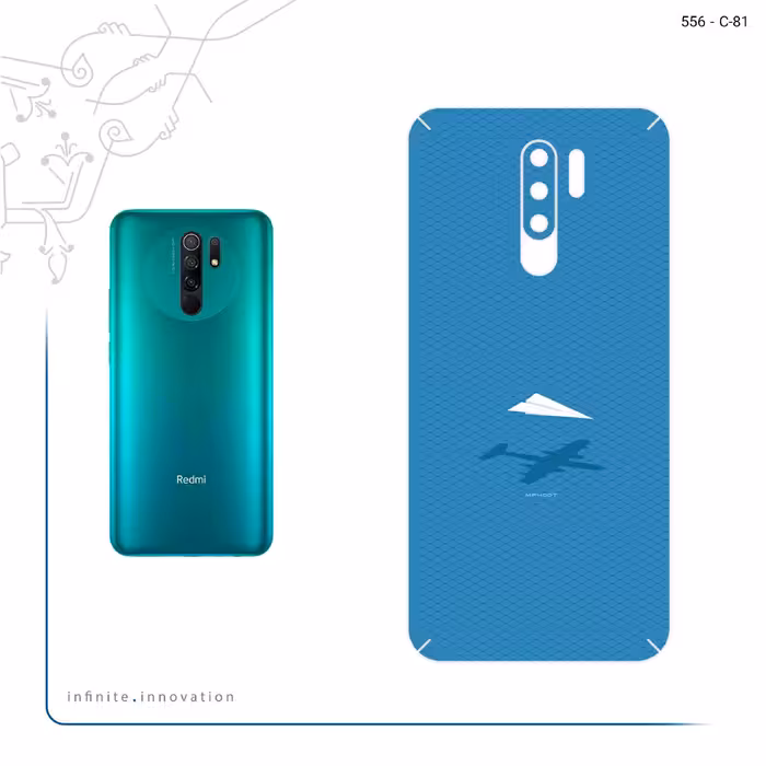 برچسب پوششی ماهوت مدل Minimal Paper Airplane مناسب برای گوشی موبایل شیائومی Redmi 9