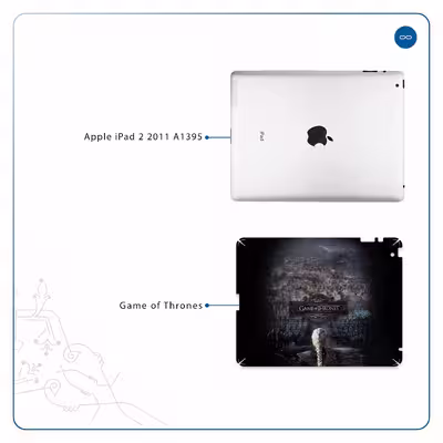 برچسب پوششی ماهوت مدل Game of Thrones مناسب برای تبلت اپل iPad 2 2011 A1395