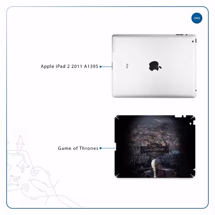 برچسب پوششی ماهوت مدل Game of Thrones مناسب برای تبلت اپل iPad 2 2011 A1395