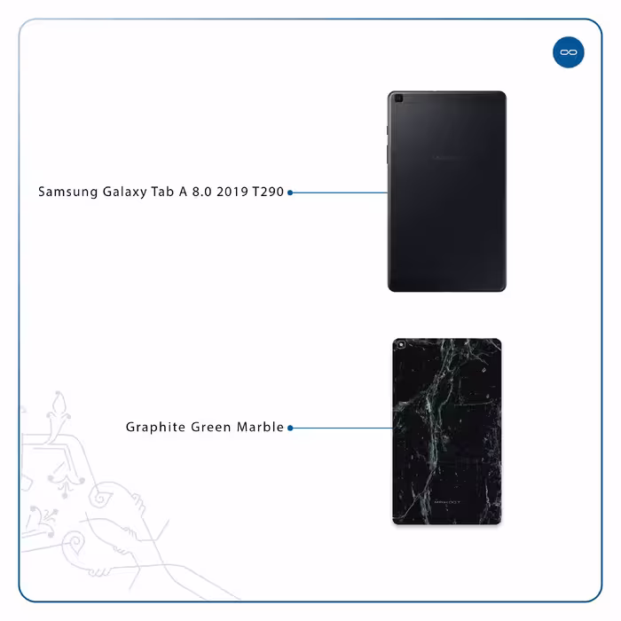 برچسب پوششی ماهوت مدل Graphite-Green-Marble مناسب برای تبلت سامسونگ Galaxy Tab A 8.0 2019 T290