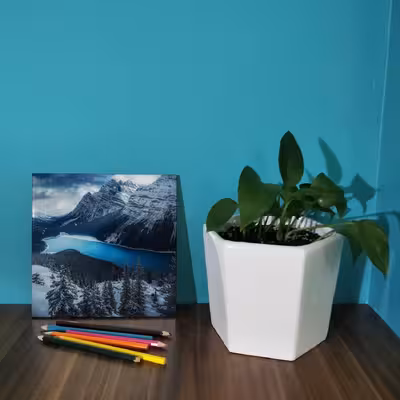  کاشی کارنیلا طرح دریاچه، جنگل و کوهستان مدل لوحی کد WKB784 