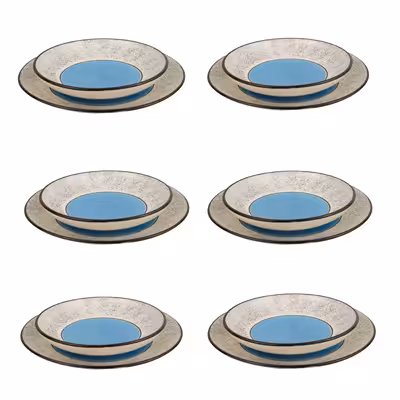 بشقاب سرامیکی مدل پلو و خورشت خوری خورشید کد kh po 12 مجموعه 12 عددی