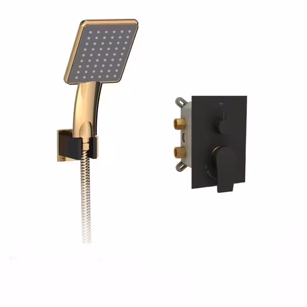 شیر حمام توکار شودر مدل رومر پلاس تیپ 2 ABS مشکی طلا