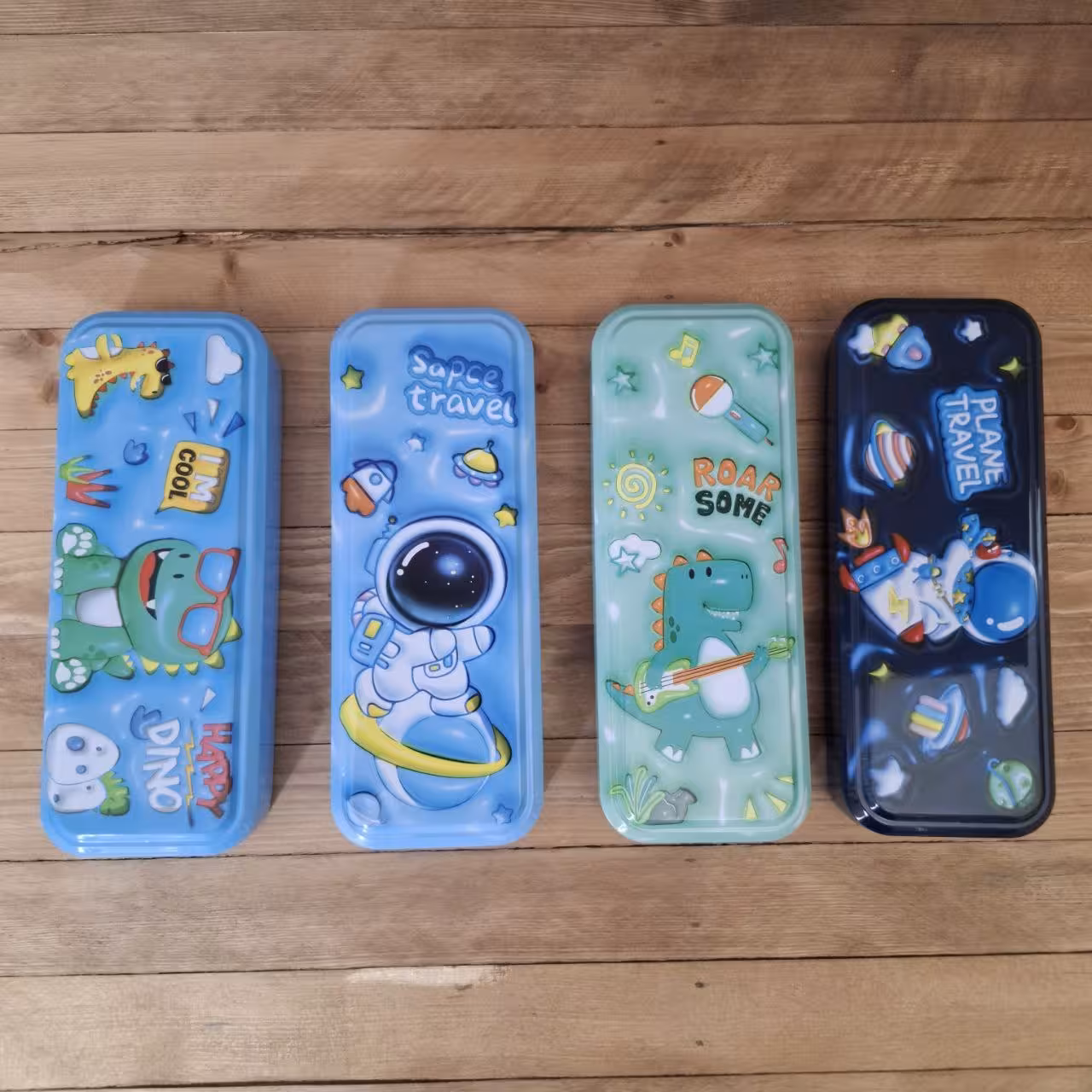 جامدادی دو طبقه فلزی فضانورد و دایناسور