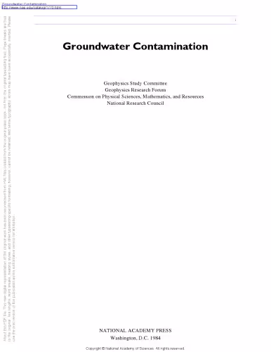 خرید و دانلود نسخه کامل کتاب Groundwater Contamination