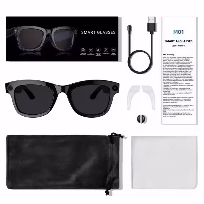 عینک هوشمند دوربین دار SMART GLASSES M01 800W