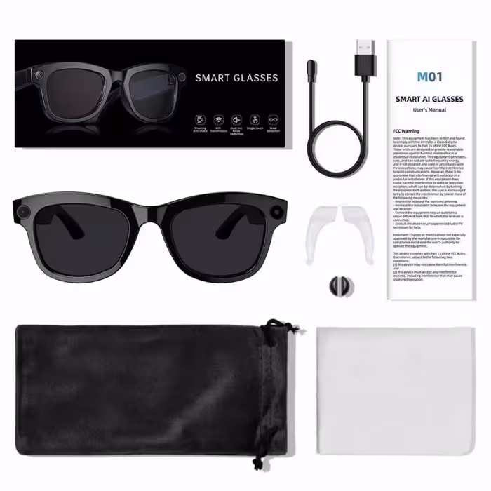 عینک هوشمند دوربین دار SMART GLASSES M01 800W