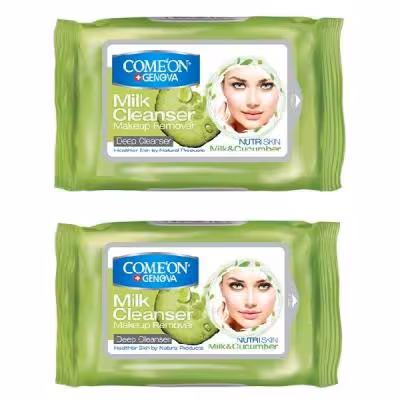 دستمال مرطوب کامان مدل Milk مجموعه 2 عددی