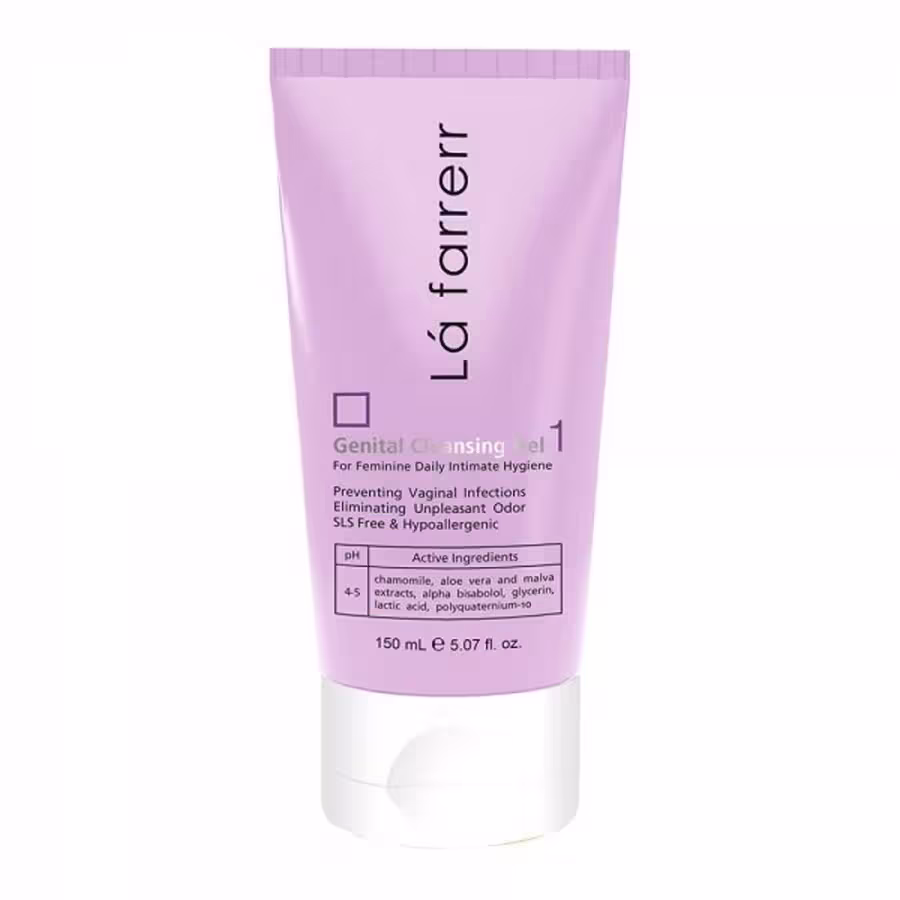 ژل شستشوی بهداشتی بانوان 1 لافارر مناسب دوشیزگان و بانوان قبل از یائسگی (150 میلی لیتر)
