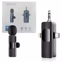 میکروفن یقه ای یک عددی بیسیم شارژی سه کاره Type-c,lightning,Aux K15 Single