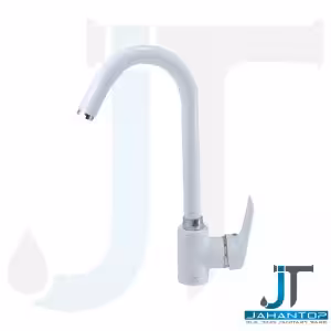 شیر ظرفشویی اهرمی سفید کروم آریانا (مدل مرجان)