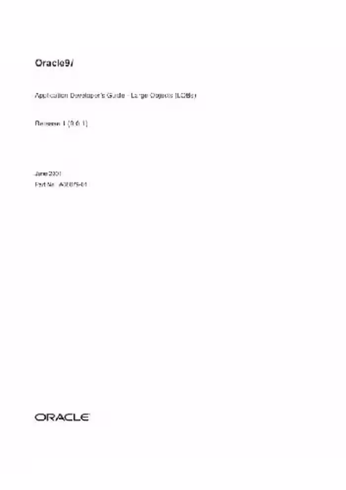 خرید و دانلود نسخه کامل کتاب Oracle 9i Application Developers Guide (LOBs) (Part No A88879-01) (Release 9 0 1) (2001)