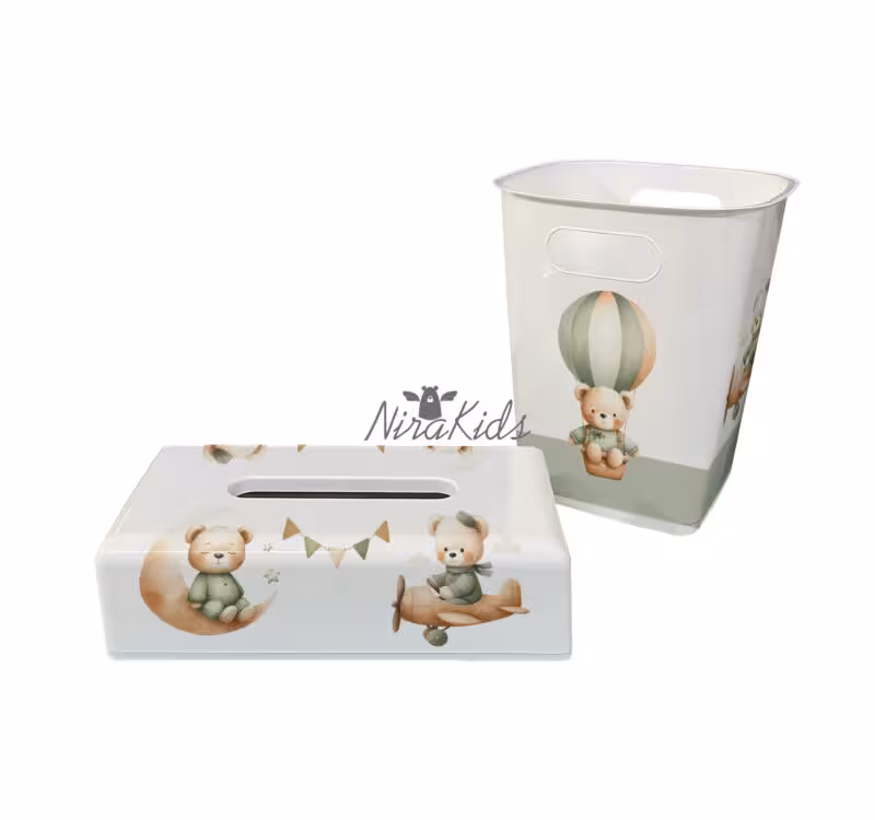 سطل و جادستمال طرح تدی بالن سوار