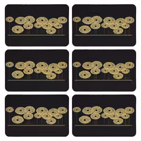 زیربشقابی طرح گل کد 8889 بسته 6 عددی | کالا مکس