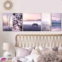 تابلو شاسی بکلیت طرح مدرن طبیعت و اسب مدل SH-1915 مجموعه 5 عددی