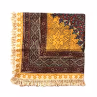 رومیزی قلمکار طرح ترنج یک متری خردلی