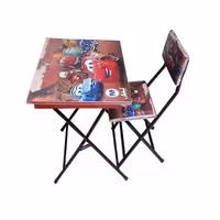 ست میز تحریر و صندلی آسایش مدل تاشو باکسدار طرح ماشین ها