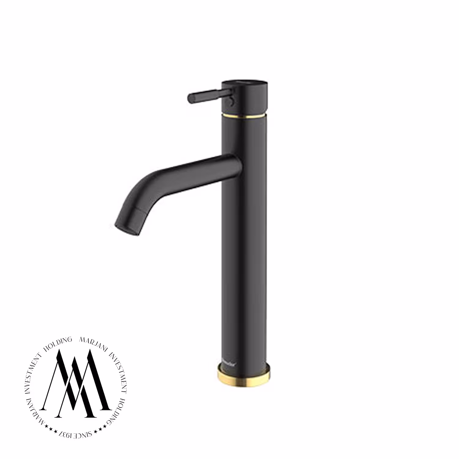 شیر روشویی شودر مدل مارینو پایه بلند (مشکی طلا)