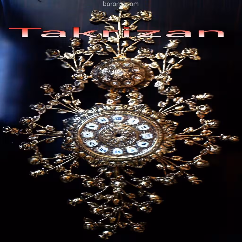 ساعت دیواری مدل گل رز کشیده