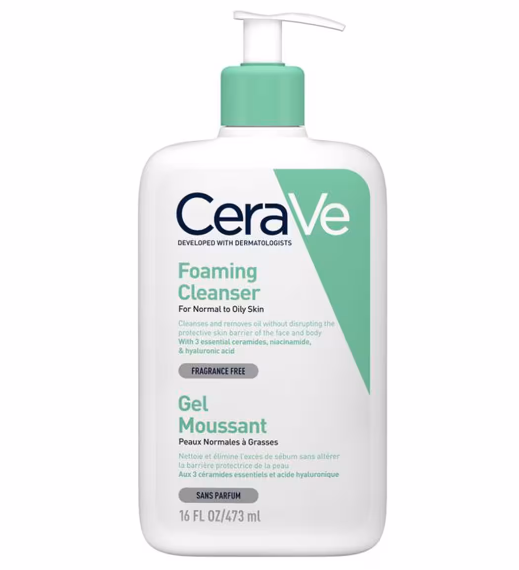 فوم شستشوی صورت سراوی Cerave – مخصوص پوست نرمال و چرب – حجم 473 میل Cerave Foaming Cleanser for normal to oily skin 473ml
