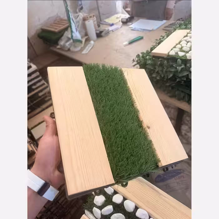 تایل ترکیبی چوب ترموود چمن 19میل ابعاد 30در30،ضدآب و قابل حمل و نصب درهرمحیط. (پس کرایه)
