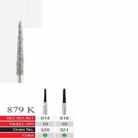 فرز الماسی دسته نقره ای BTM مدل Torpedo tapered 879K - فروشگاه تخصصی دندانپزشکی سپیرا