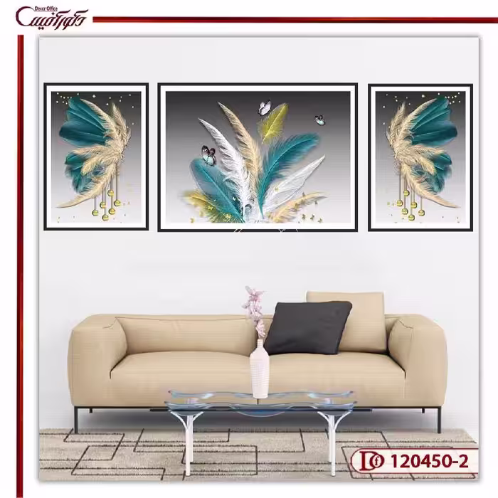 تابلو ست مدرن طرح پر 2-K120450