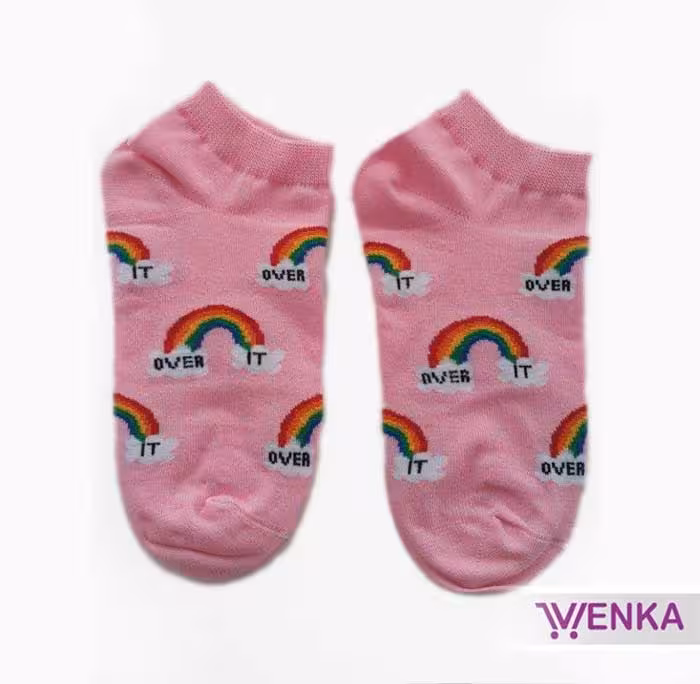 جوراب مچی طرح رنگین کمان