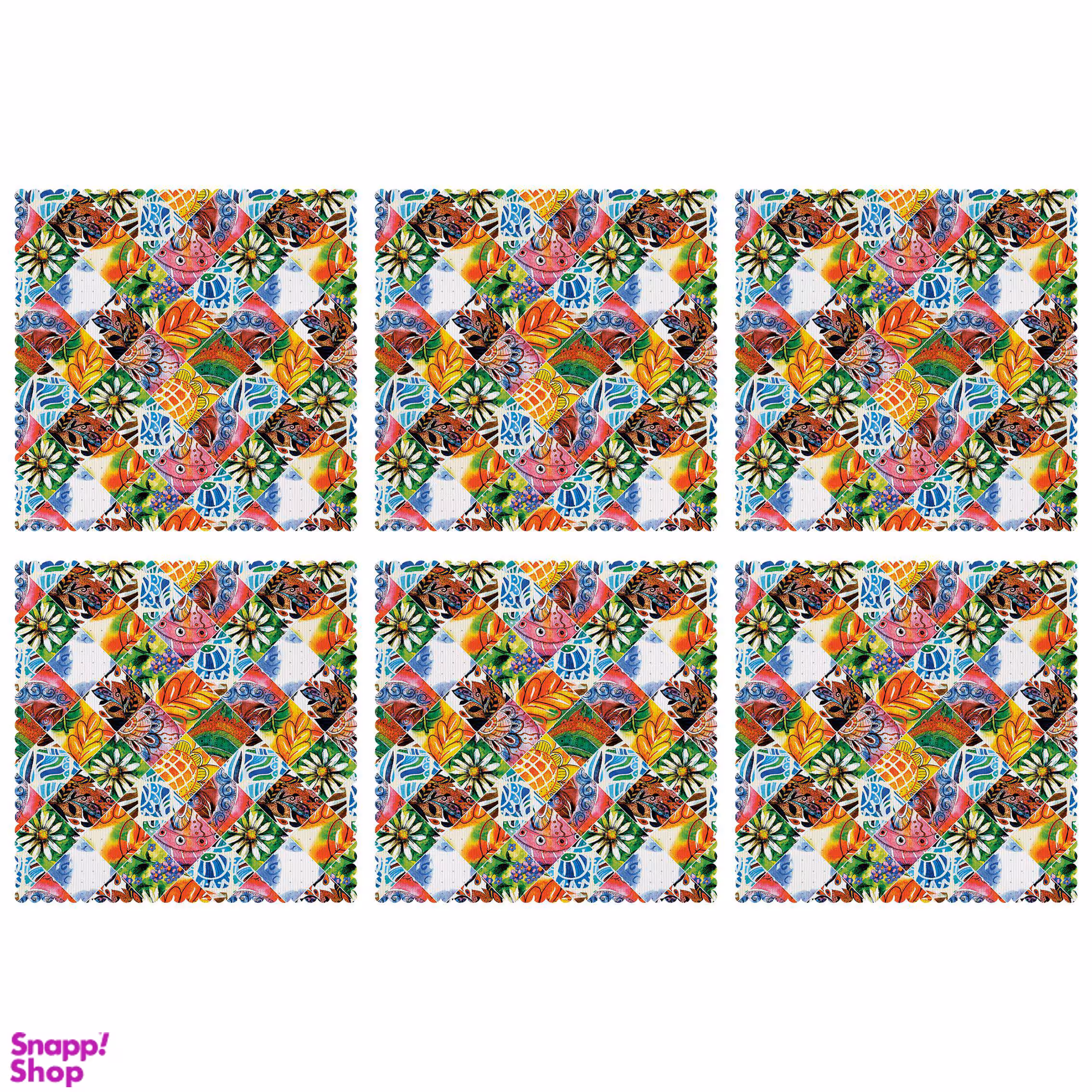 زیربشقابی مدل U1-42805 بسته 6 عددی چند رنگ سایز 30*30*0.1 سانتی‌ متر