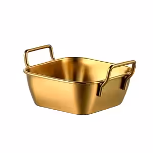 ظرف استیل طلایی مربع دسته دار گلد کیش GOLD KISH مدل 3231 GK