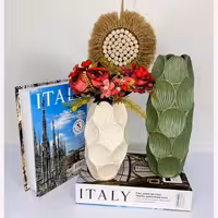 ست دکوری جاشمعی گلدان مجسمه رنگ دلخواه