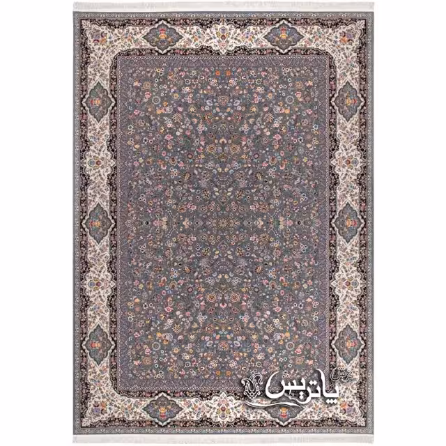 فرش پاتریس افشان مهربان گل طوسی 1200 شانه
