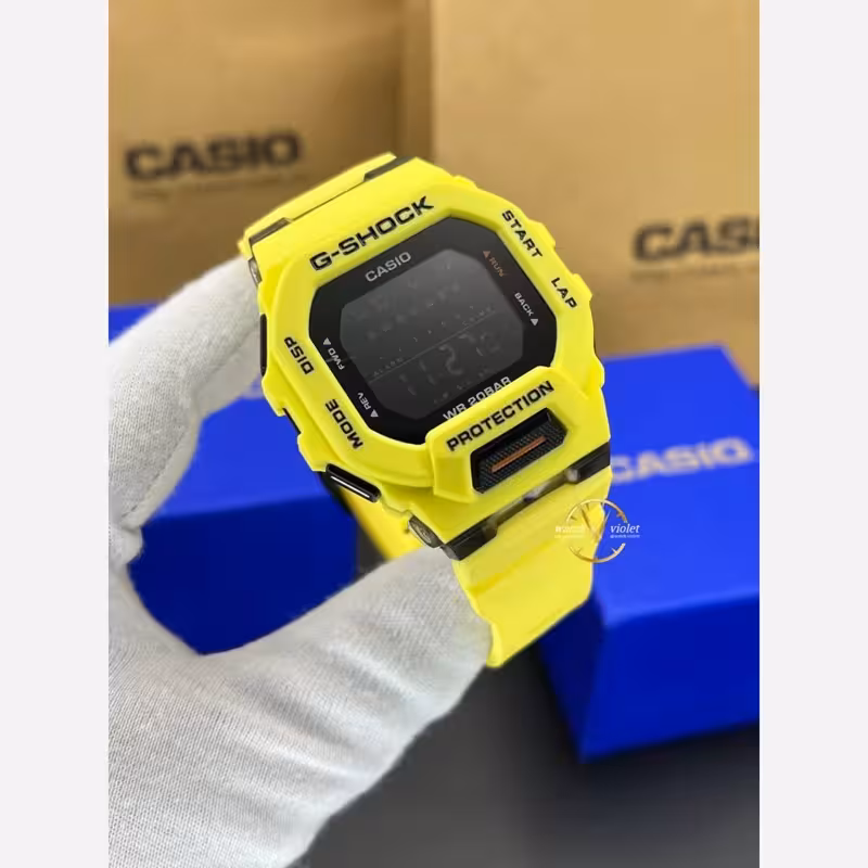 ساعت مچی دیجیتالی جیشاک صفحه مشکی بند زرد