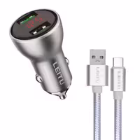 شارژر فندکی لیتو مدل LC-C20 به همراه کابل تبدیل USB-C | کالا مکس
