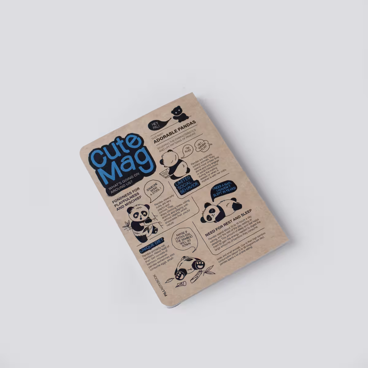 دفتر کرافت A6 آبی Cute Mag پیل (PILL)