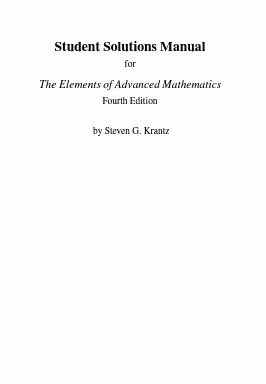 خرید و دانلود نسخه کامل کتاب [Solutions Manual]The Elements of Advanced Mathematics (4th Edition) - Pdf