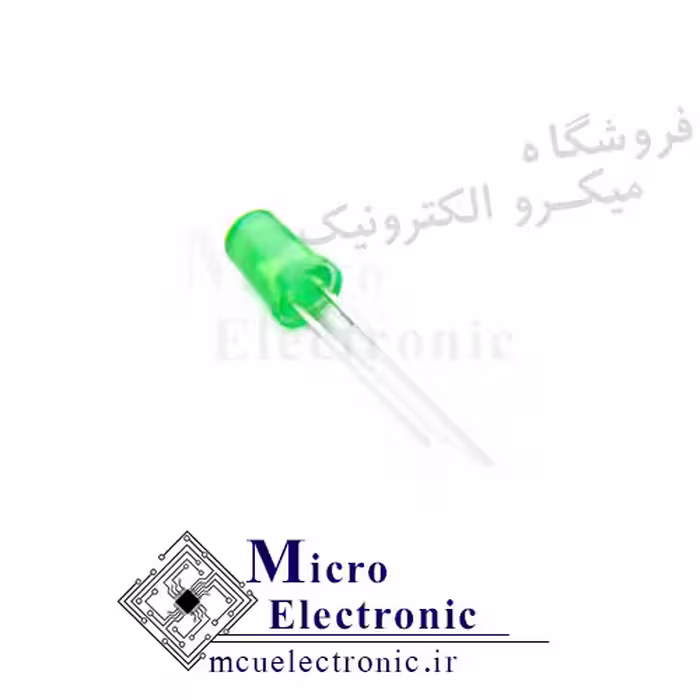 ال ای دی 5mm سبز مات پایه کوتاه