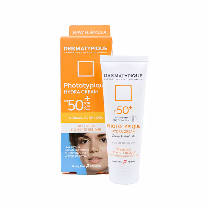 فلویید ضد آفتاب آبرسان بی رنگ پوست نرمال و خشک SPF50 درماتیپیک