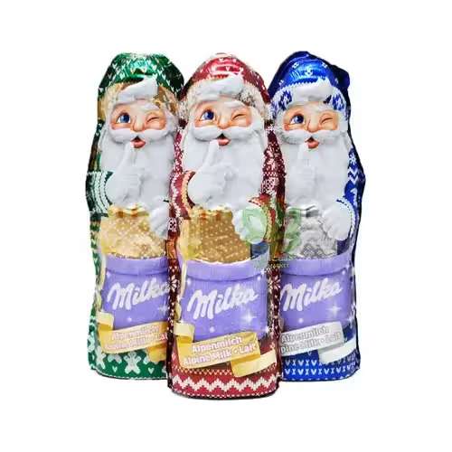 شکلات بابانوئل کریسمس سوئیسی میلکا Milka Chocolate Santa Claus Bulk با طعم شکلات شیری 45 گرم