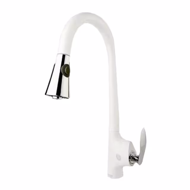 شیر ظرفشویی شلنگدار راسان مدل فدرال سفید