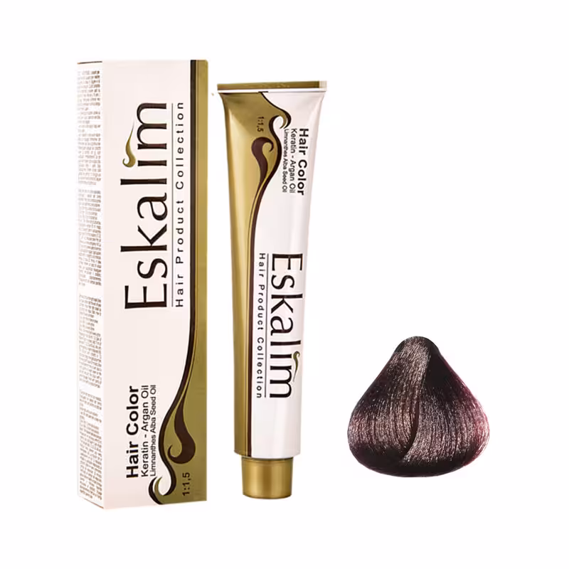 رنگ مو اسکالیم شماره 5.5 حجم 100 میلی لیتر رنگ قهوه ای ماهاگونی روشن