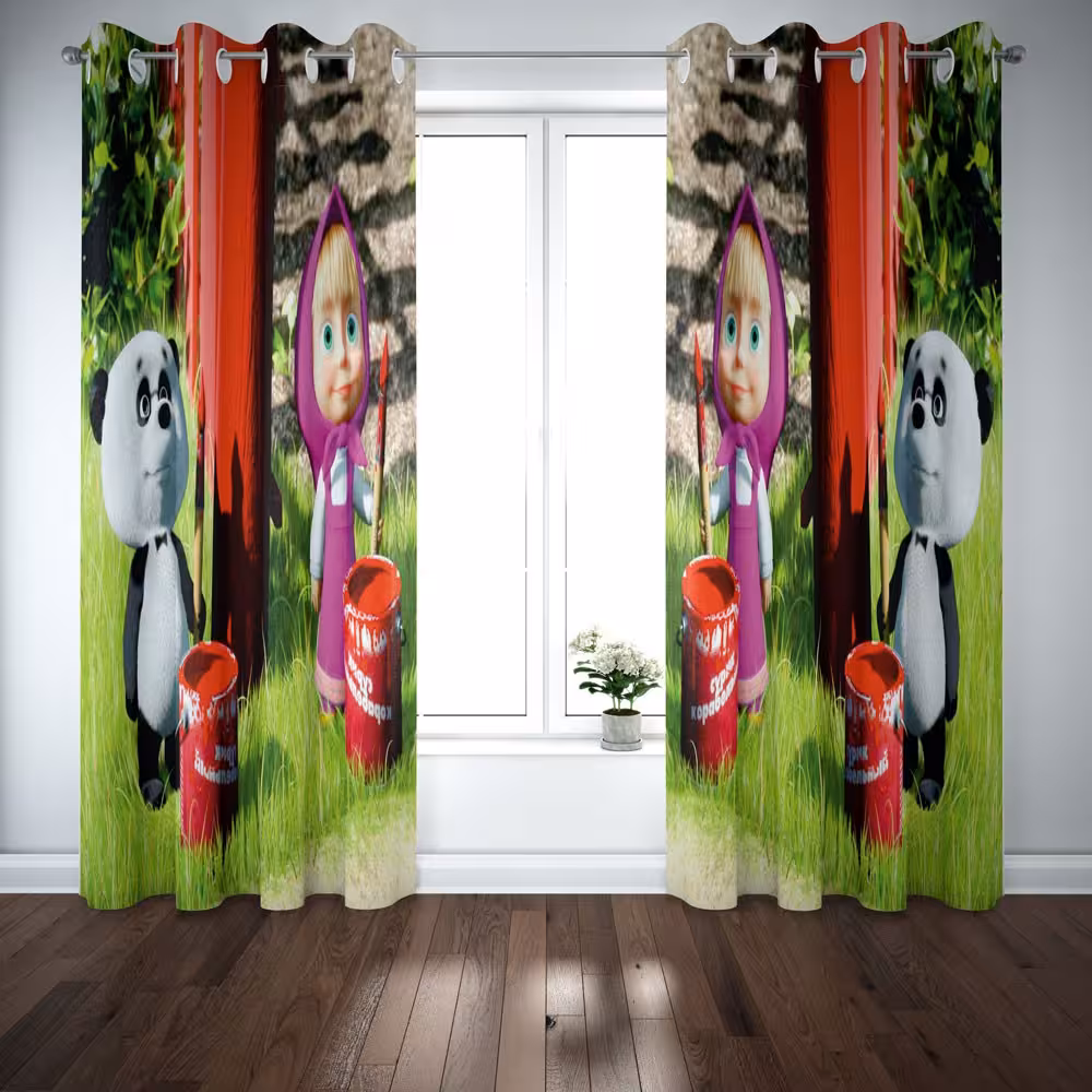 پرده پانچی کد 401 (طرح ماشا)