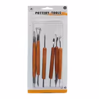 ابزار مجسمه سازی دوسر 6 عددی دسته چوبی