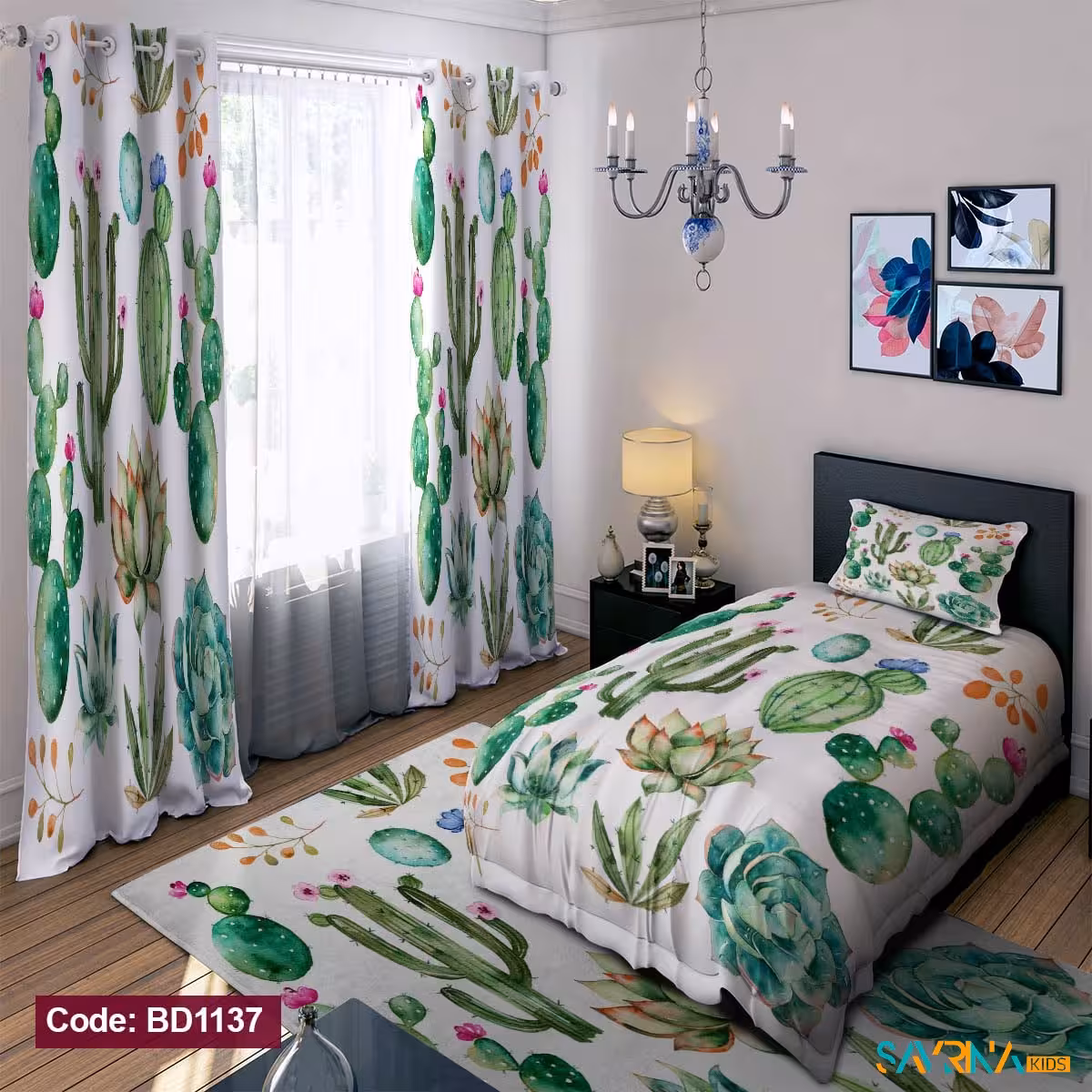 ست اتاق خواب طرح کاکتوس کد BD1137